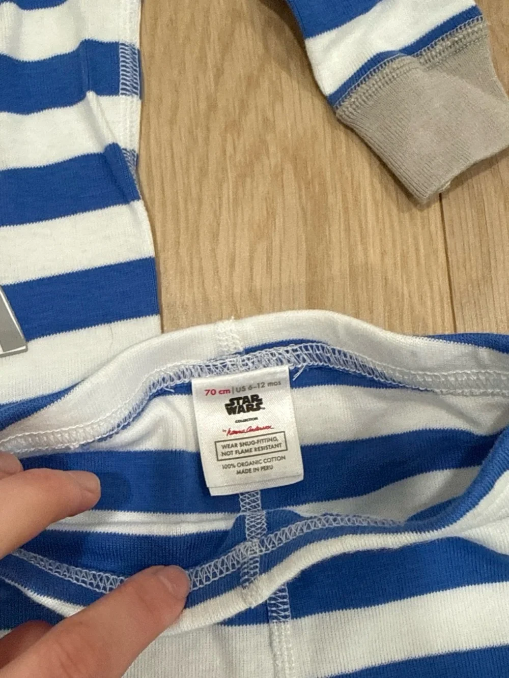 Star Wars Blue & White Striped Toddler Sleep Set with Gray Trim